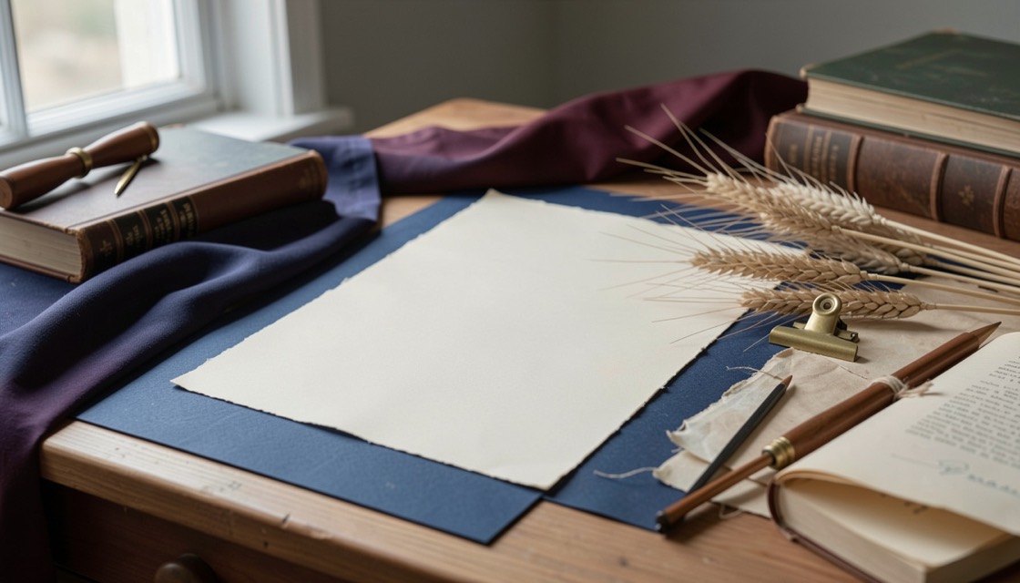 A quiet research table with notes related to Lincoln's Thanksgiving Proclamation in context